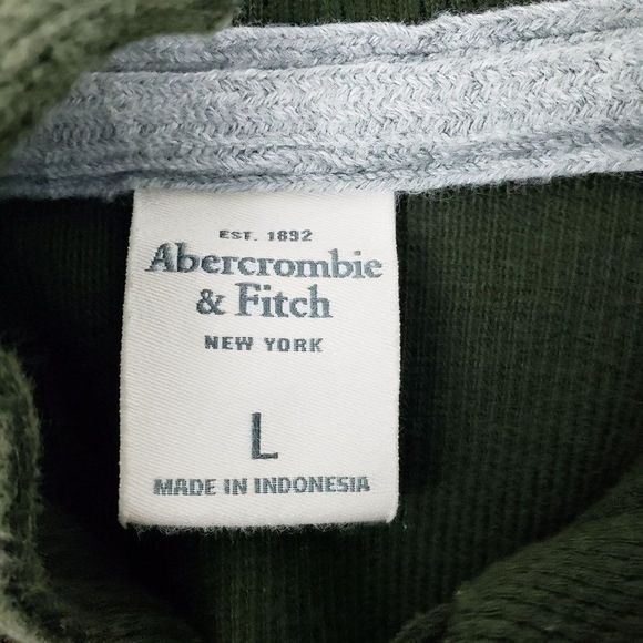 Abercrombie & Fitch Long Sleeve Knit Pullover Men's Green Sweater Size Large - Picture 2 of 9
